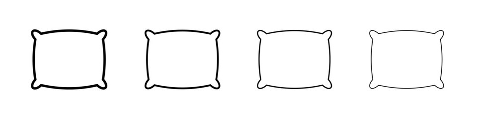 Pillow icon Outline sign symbol set