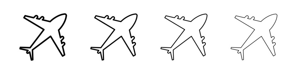 Plane icon Outline sign symbol set