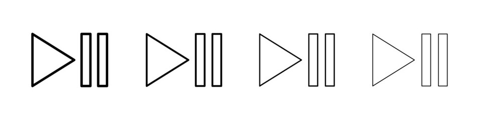 Play pause icon Outline sign symbol set
