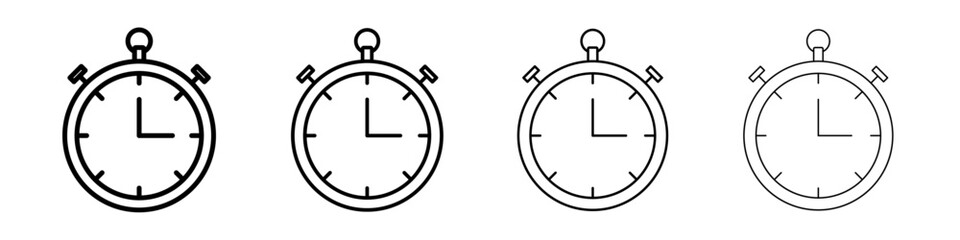 Pocket watch icon Outline sign symbol set