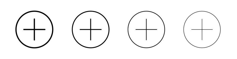 Obraz premium Plus icon Outline sign symbol set