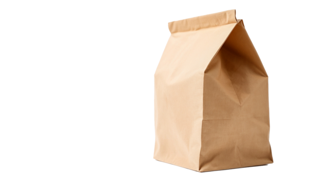 brown paper bag isolated