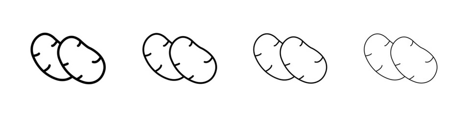 Potato icon Outline sign symbol set