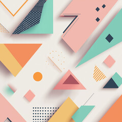 Abstract background of geometric shapes with pastel colors