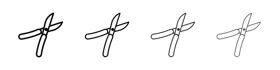 pruner icon Outline sign symbol set