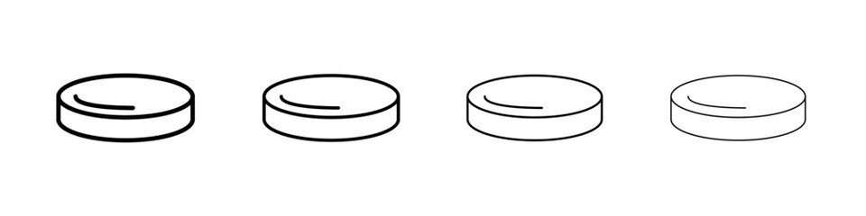 Puck icon Outline sign symbol set