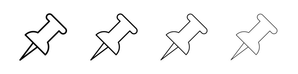 Push Pin icon Outline sign symbol set