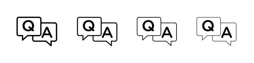 Questions and answers icon Outline sign symbol set