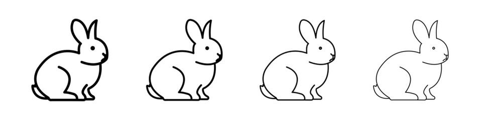 Fototapeta premium Rabbit icon Outline sign symbol set