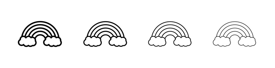 Rainbow icon Outline sign symbol set