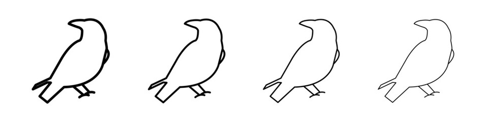 raven icon Outline sign symbol set