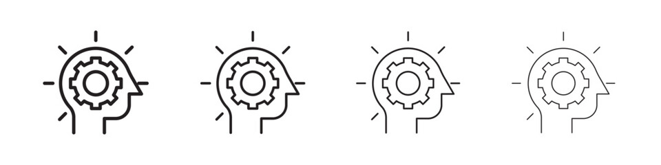 Realization icon Outline sign symbol set