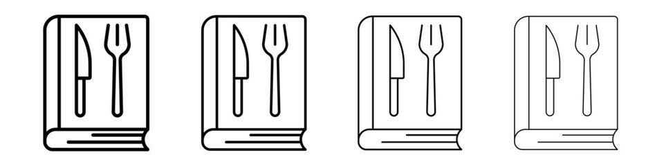recipe book icon Outline sign symbol set