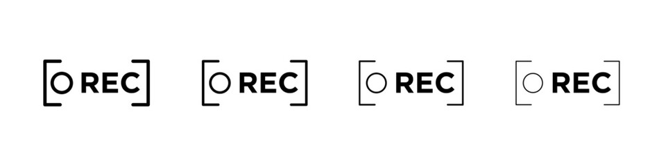 Record icon Outline sign symbol set