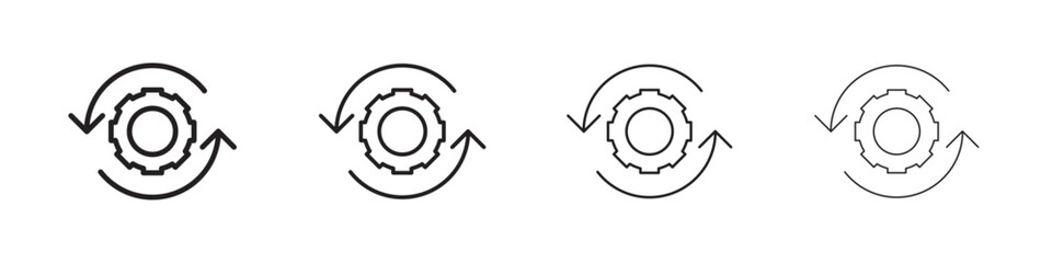 Recovery icon Outline sign symbol set