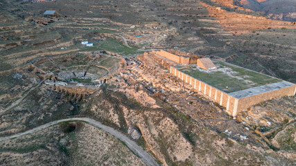 Aerial View of Ancient Archaeological Site of Augusta Bilbilis in northern Spain