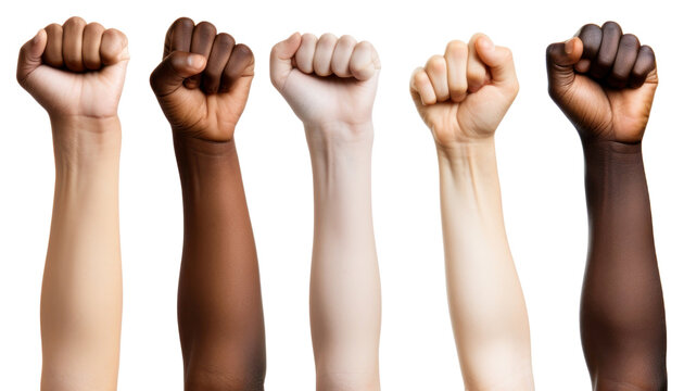 PNG Kid hands raised fists skin.