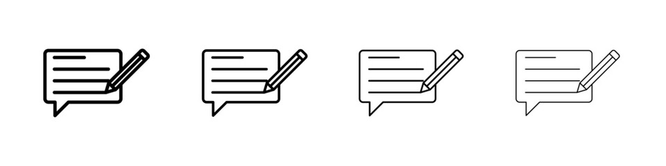 review icon Outline sign symbol set