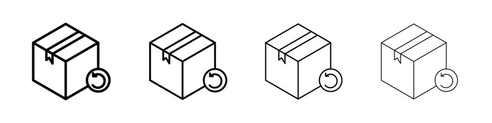 Return purchase icon Outline sign symbol set