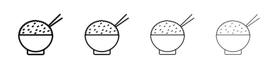 Rise Bowl icon Outline sign symbol set