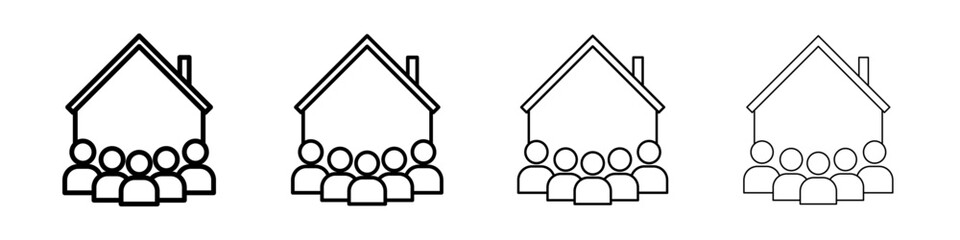 roommates icon Outline sign symbol set
