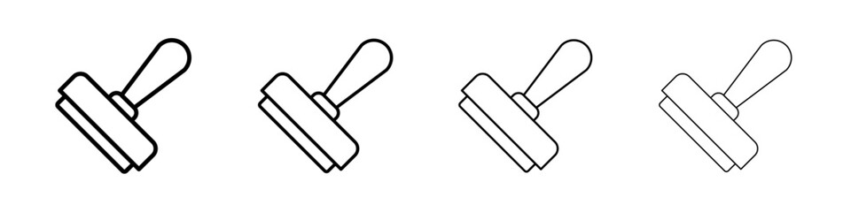 Rubber Stamp icon Outline sign symbol set