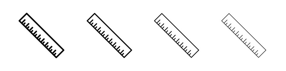 Ruler icon Outline sign symbol set