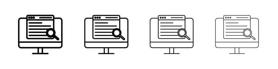 Search online icon Outline sign symbol set