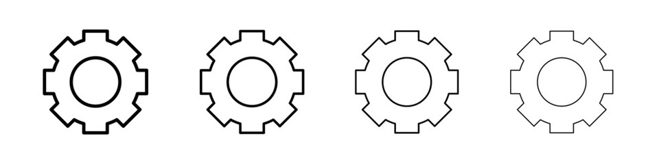 Settings icon Outline sign symbol set