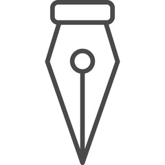 Pen Nib Line Art Sign. Illustration with Single Outline Icon.