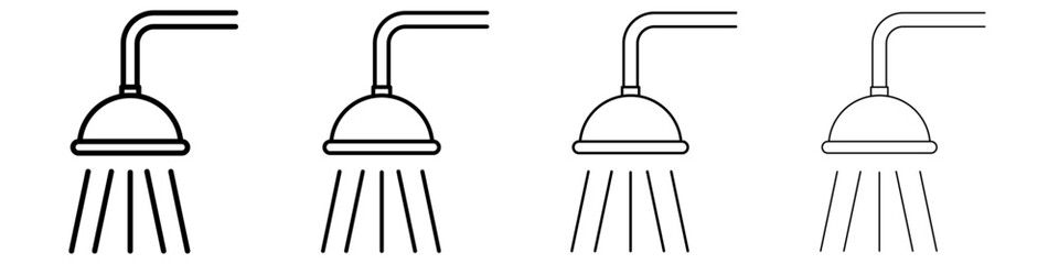 Shower icon Outline sign symbol set