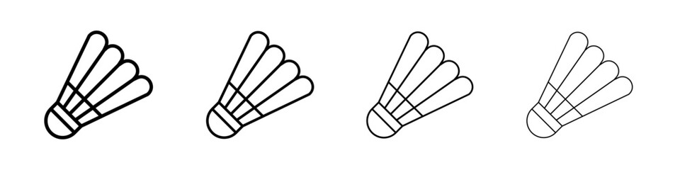 Shuttlecock Icon Outline sign symbol set