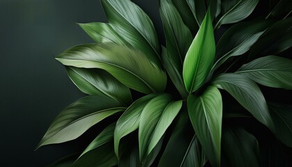a green leafy plant with a dark background