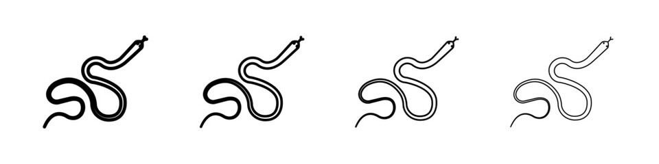 Snake icon Outline sign symbol set
