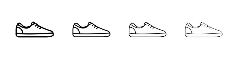 Sneaker icon Outline sign symbol set