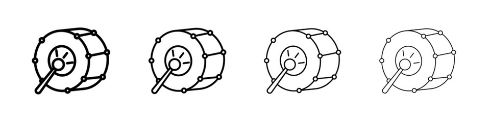 Snare Drum icon Outline sign symbol set
