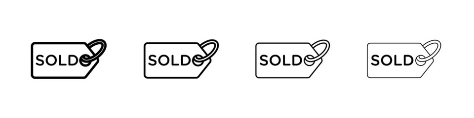 Sold icon Outline sign symbol set