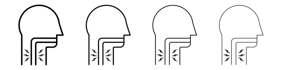 Sore throat icon Outline sign symbol set