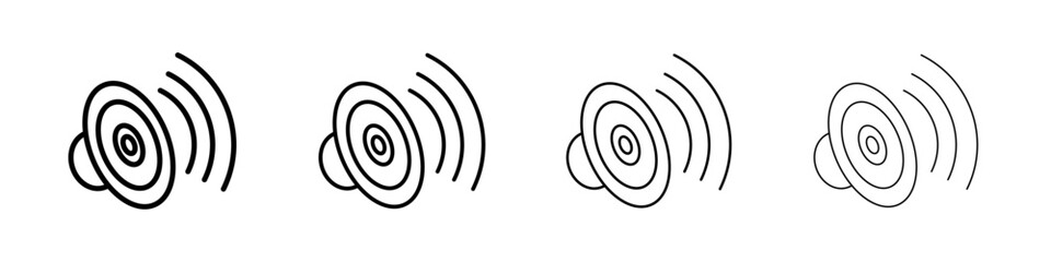 Speaker icon Outline sign symbol set