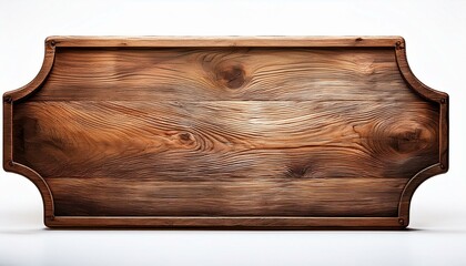 empty wooden sign board isolated on white background