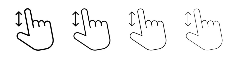 Swipe up and down icon Flat illustration sign
