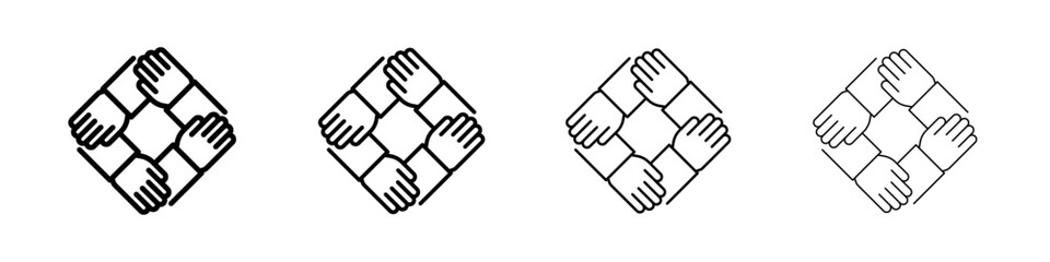 Teamwork icon Flat illustration sign