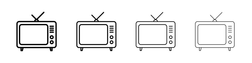 Television icon Flat illustration sign