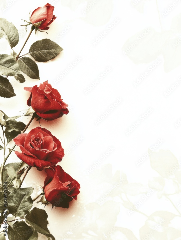 Fototapete beautiful red roses elegantly arranged against a soft background creating a romantic atmosphere. gen