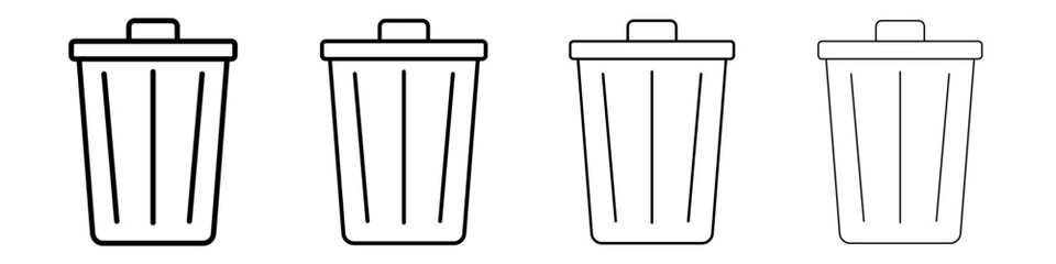 Trash Bin icon Flat illustration sign