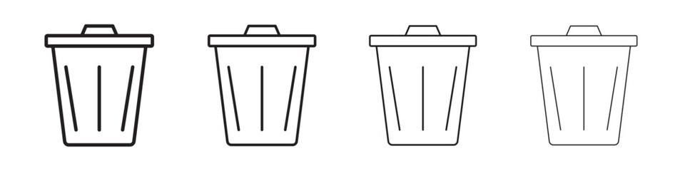 Trash icon Flat illustration sign