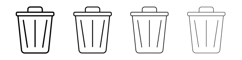 Trash icon Flat illustration sign