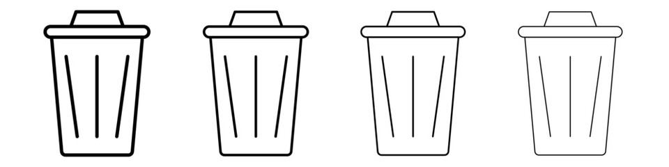 Trash icon Flat illustration sign