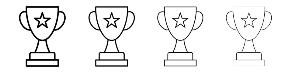 Trophy cup with star icon Flat illustration sign