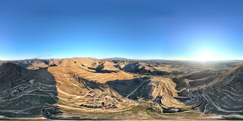 Aerial View of Ancient Ruins of Augusta Bilbilis in northern Spain in Desert Landscape